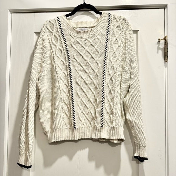 La Ligne Target Chunky Cable Knit Sweater Stitch Holiday Festive Winter Preppy - Picture 2 of 9